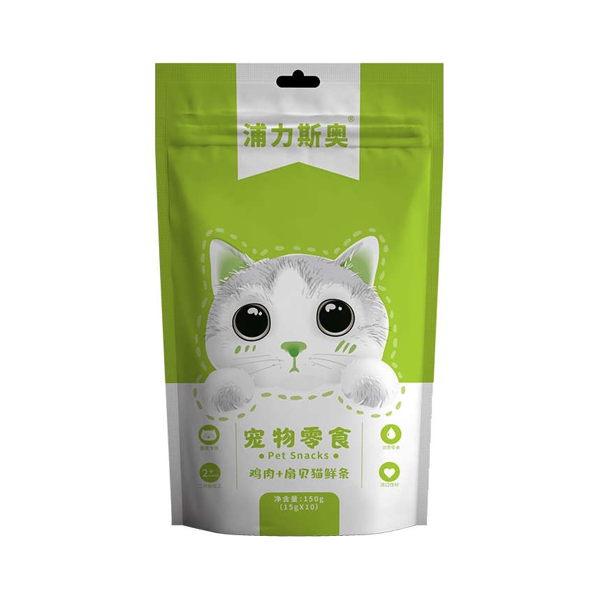 推荐商品：浦力斯奥 猫条鸡肉扇贝味猫咪小零食营养增肥