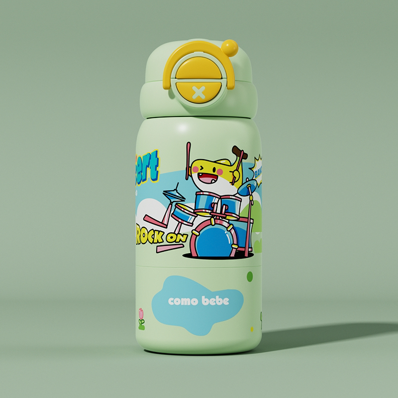 推荐商品：可萌贝比/comobebe 儿童保温杯高颜值水杯可爱学生吸管杯上学用