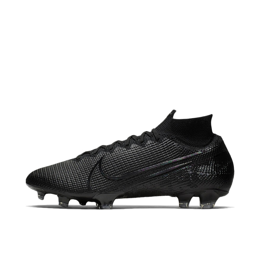 推荐商品：Nike Mercurial Superfly 7 Elite FG 顶级 胶质长钉 天然草地 防滑耐磨透气 足球鞋 Black/Dark Grey 黑色