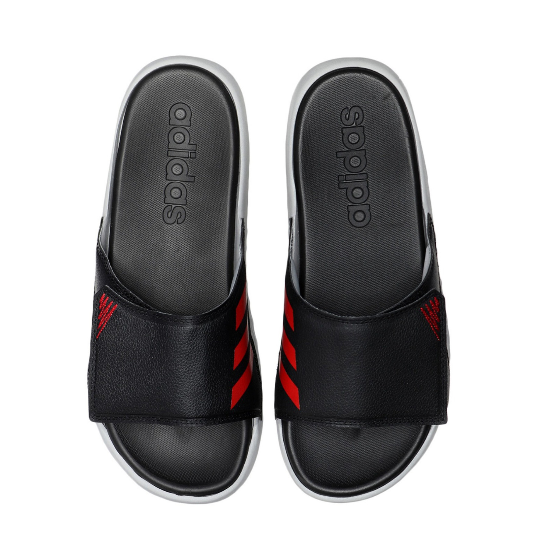推荐商品：adidas Questar Slide 轻便舒适 拖鞋 Core Black/Red 黑红