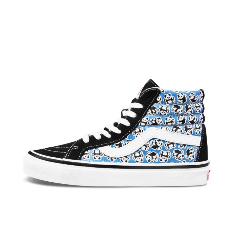 推荐商品：Vans/范斯 SK8-Hi 板鞋 潮流经典拼接复古街头厚底 安纳海姆/黑蓝大熊猫
