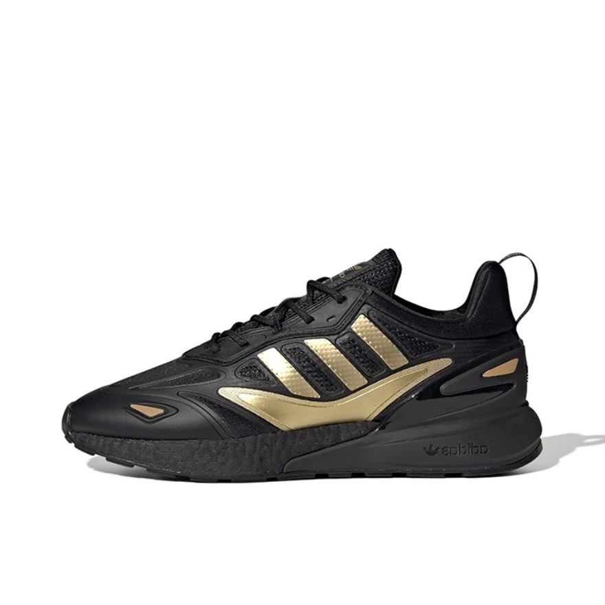 推荐商品：adidas Originals ZX 2K Boost 2 经典百搭 防滑耐磨 舒适透气 织物 跑鞋 碳黑/金色