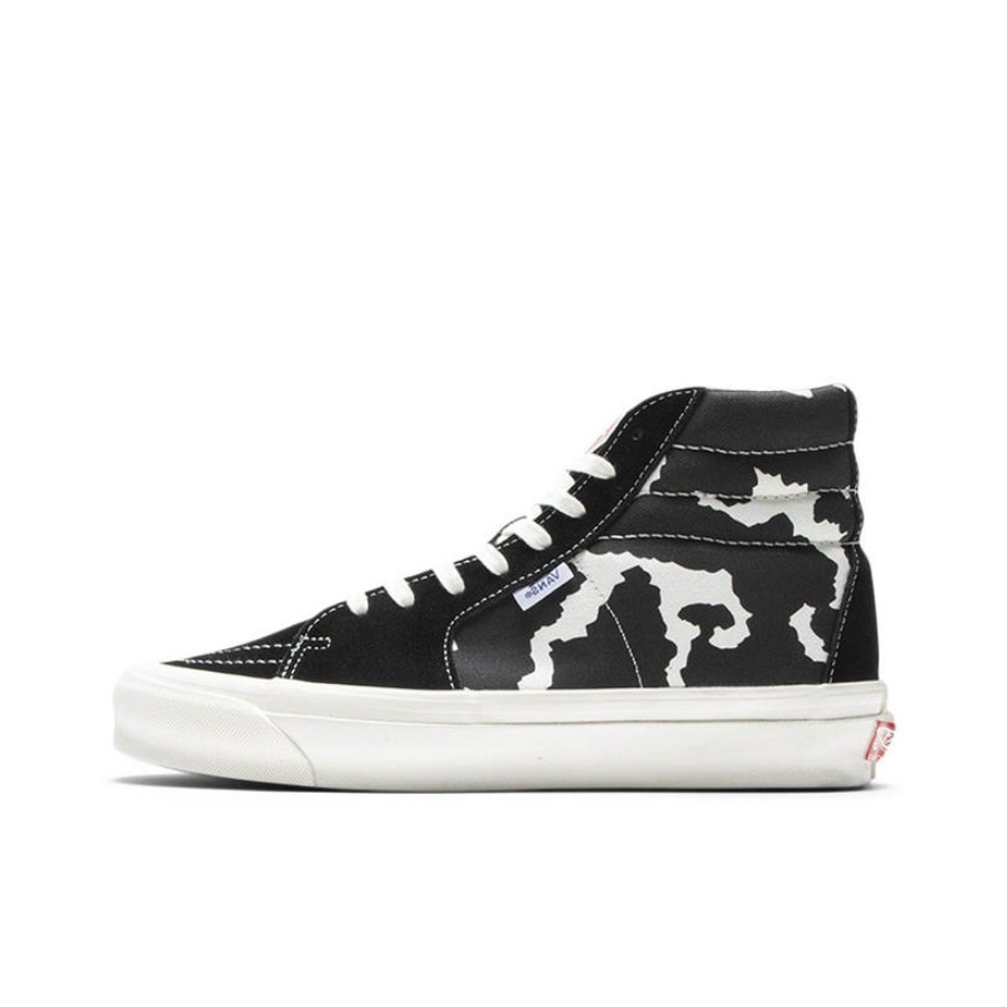 推荐商品：Vans/范斯 SK8-Hi 板鞋 潮流经典拼接复古街头厚底 奶牛纹/黑色/白色
