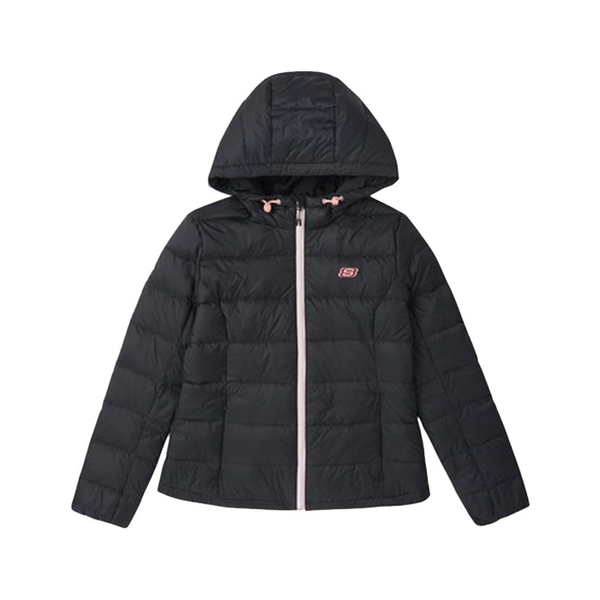 Skechers 可收纳短款拉链连帽羽绒服 L419W038
