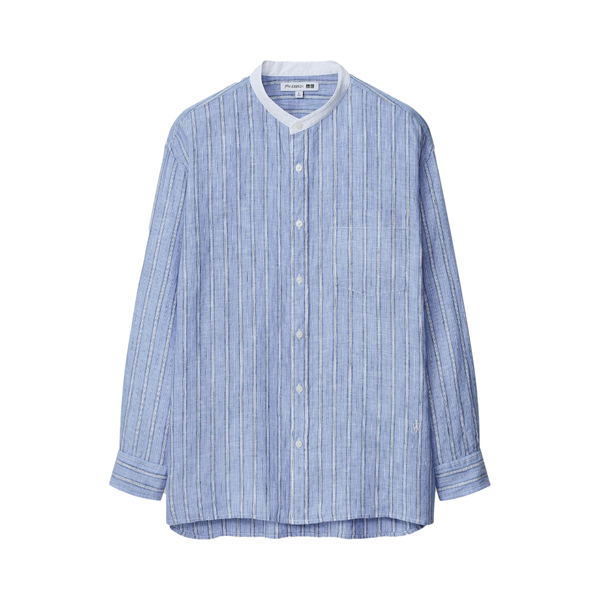 【JW ANDERSON联名】UNIQLO 法国麻条纹立领衬衫 440344
