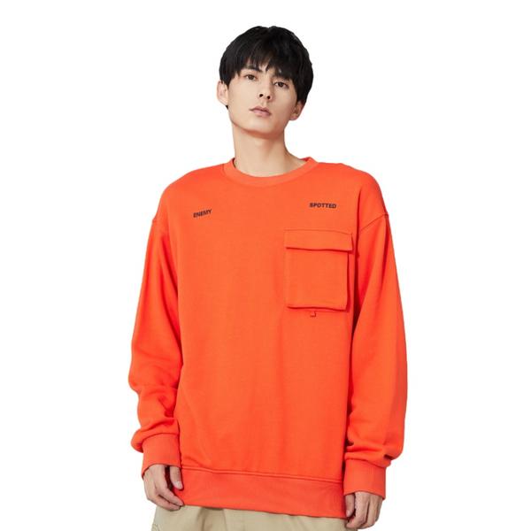 美特斯邦威 圆领宽松工装风多袋卫衣 男女同款 721233