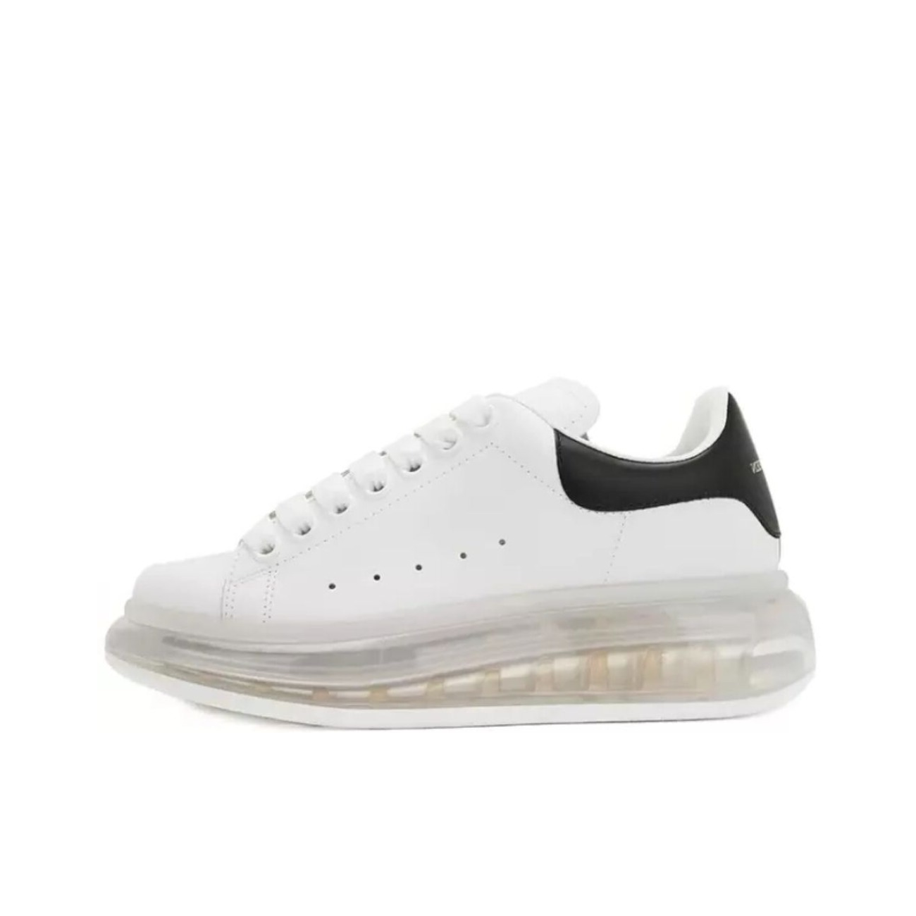 推荐商品：Alexander McQueen/亚历山大麦昆 舒适 耐磨 圆头 皮革 增高 防水 厚底鞋 运动休闲鞋 女款/白色/黑色/灰色