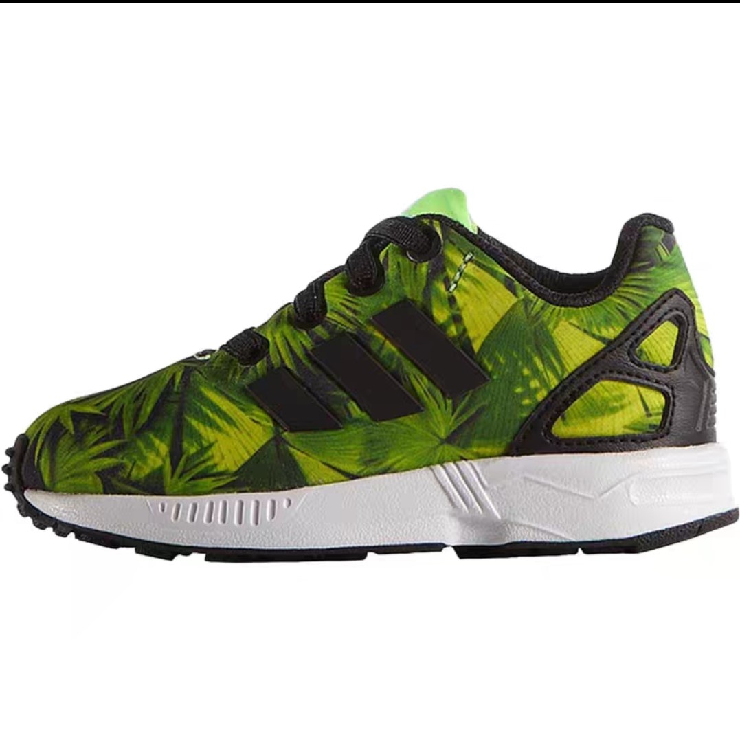 推荐商品：adidas Originals ZX Flux 耐磨 防滑 训练 减震 童鞋 小童/黑色/绿色
