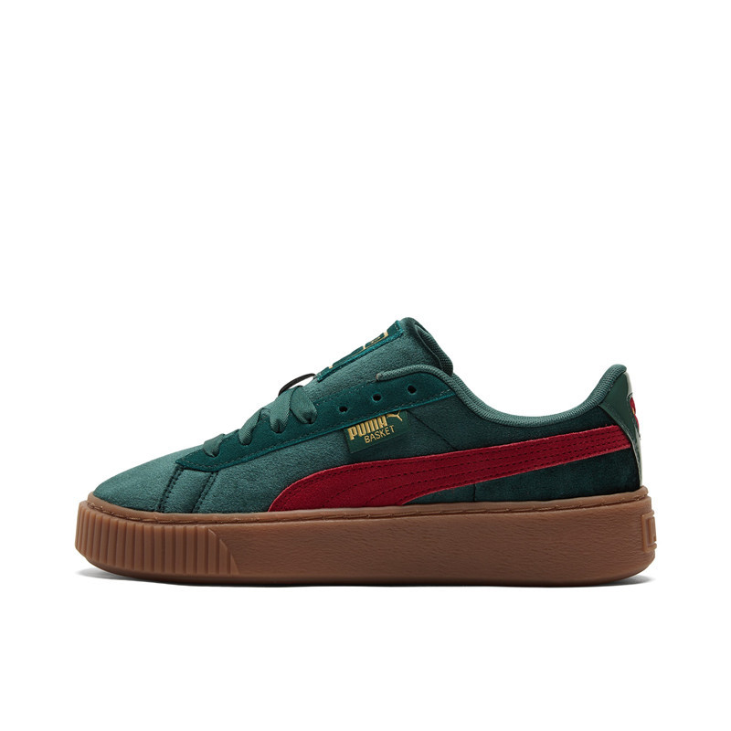 推荐商品：Puma/彪马 Suede Platform Rihana 蕾哈娜 松糕鞋 板鞋 复古百搭防滑耐磨舒适厚底休闲 墨绿/暗红