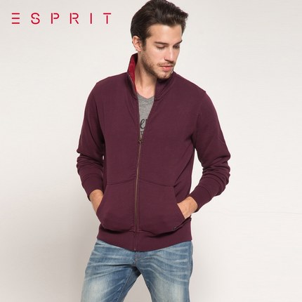 经典时尚！ESPRIT男士翻绒立领全棉时尚卫衣105EE2J009