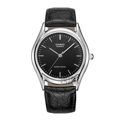 卡西欧Casio 时尚黑色皮带指针男表