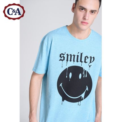 趣味十足！C＆A男式SMILEY限量款笑脸涂鸦T恤CA200177378