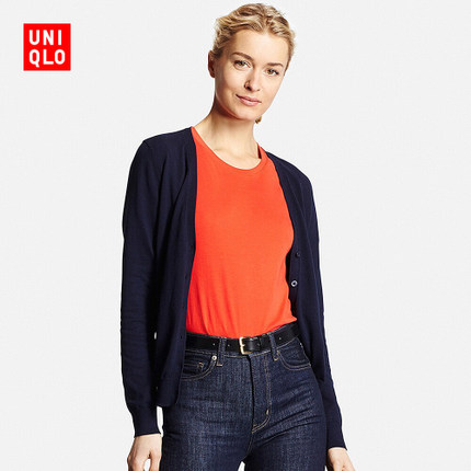 简约！女装 V领开衫(长袖) 164408 优衣库UNIQLO