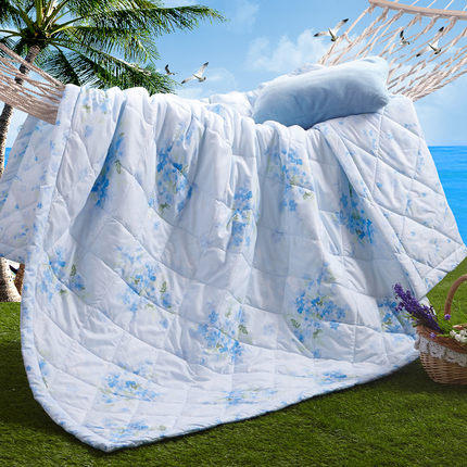 冰爽夏日！浪漫花语可水洗空调被1.5米*2米