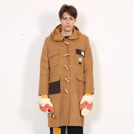 暖男风！TYAKASHA AKA系列男款驼色牛角扣大衣53