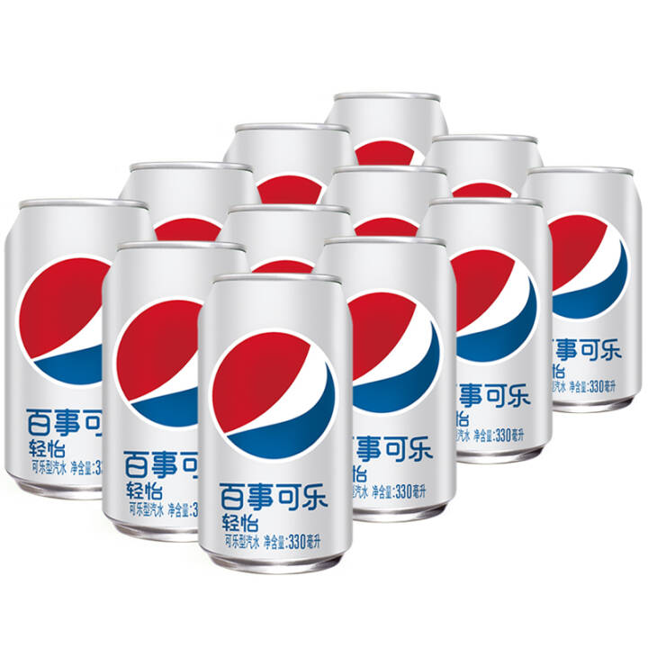 百事可乐 Pepsi 轻怡 零卡路里 汽水碳酸饮料 330ml*12罐