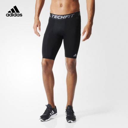 运动必备！adidas阿迪达斯TECHFIT男子紧身运动短裤AJ5037