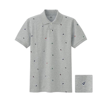 柔软舒适！优衣库 快干印花POLO衫(短袖) 164188