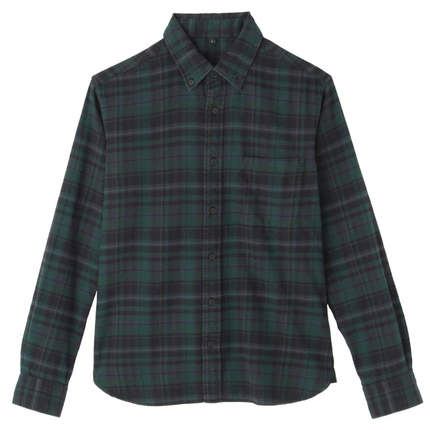 好价继续！MUJI男式法兰绒格子衬衫15AC779