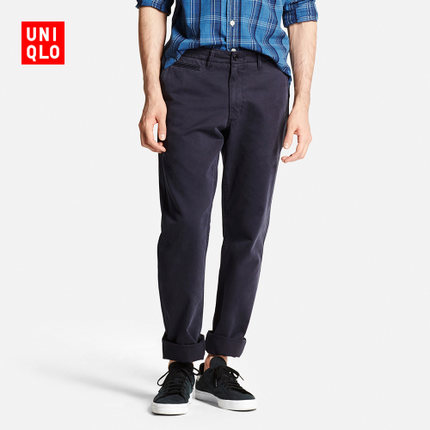 年货节好价！UNIQLO优衣库洗旧无褶直筒长裤163903