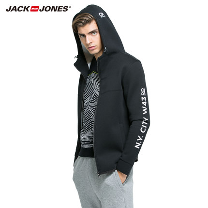 商场同款！杰克琼斯太空棉休闲连帽男装秋季卫衣外套