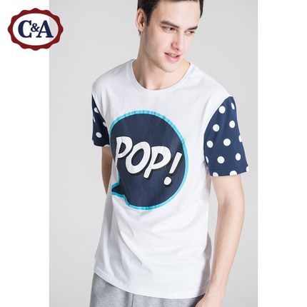 潮流佳品！C＆A男式POP美式印花T恤CA200172936