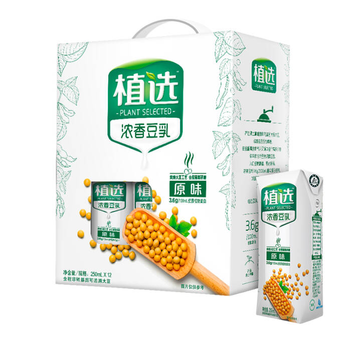 伊利植选浓香豆乳（原味）250mL*12盒