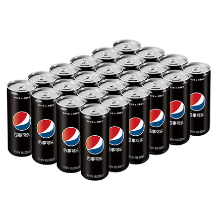 百事可乐无糖碳酸饮料细长罐330ml*24罐