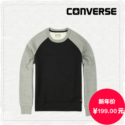 不羁风格！CONVERSE匡威涂层圆领套头衫13462C