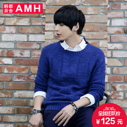 保暖修身！AMH新款修身套头毛衣OD3137