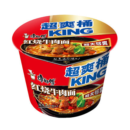 康师傅大食桶红烧牛肉面143g桶