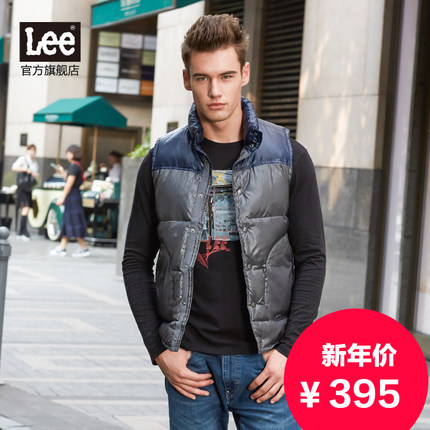简约帅气！Lee男式短款羽绒背心L15190U69A27