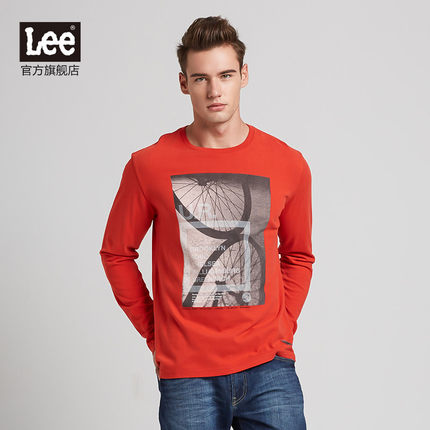 历史低价！Lee男士长袖印花T恤L135475ACK13