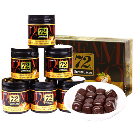 价格合适！韩国乐天72%黑巧克力90g*6