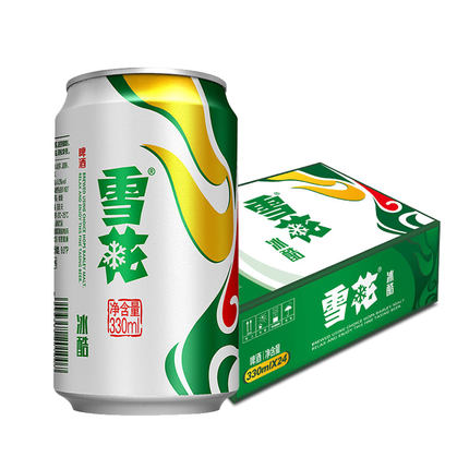 两件7.5折：雪花啤酒冰酷拉罐330ml*24听