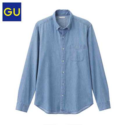 新低！极优GU轻薄牛仔衬衫(水洗产品) 262296