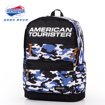 舒适背负！AT美旅新款迷彩印花男女时尚双肩包51Q003