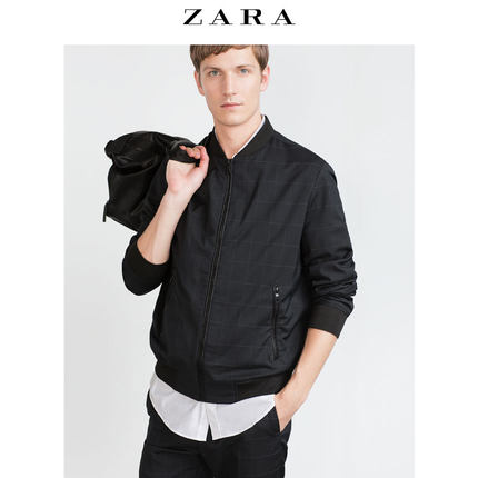 大码好价！ZARA 男装 格纹印花夹克 03649350800