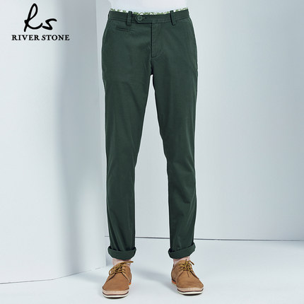 秋冬特惠！RIVER STONE 男士修身休闲长裤