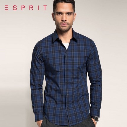 格纹款！ESPRIT男士休闲时尚衬衫-095EO2F003