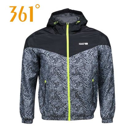 历史新低！361度男装连帽运动风衣 春季撞色运动外套