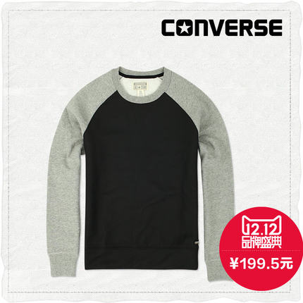 双12预告！CONVERSE匡威涂层圆领套头衫13462C