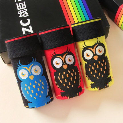 个性潮流！CrimsonBalrog蝙蝠魔男士平角内裤3条装89079