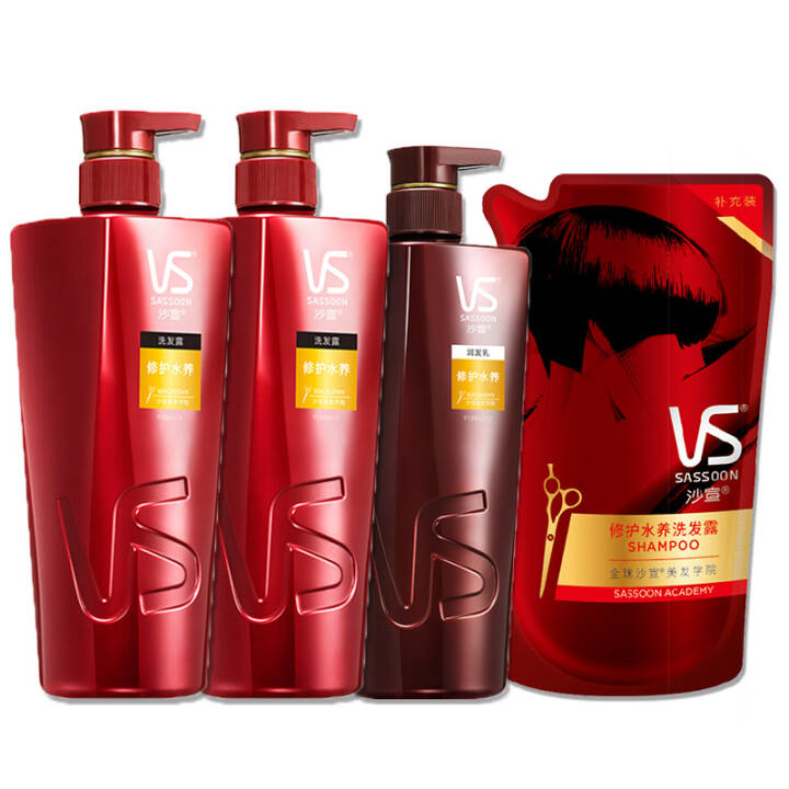 沙宣洗发水套装修护水养500ml*2+护发素400ml