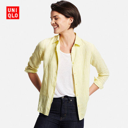 多色！女装 高级麻衬衫(长袖) 164518 优衣库UNIQLO