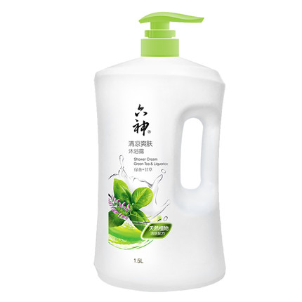 绿茶爽肤！六神 清凉爽肤沐浴露1.5L