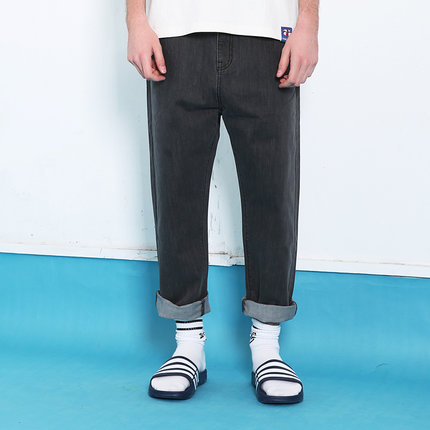 大码好价！TYAKASHA 塔卡沙 男款深灰色直筒长裤