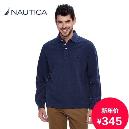 年货节预售！Nautica诺帝卡长袖POLO衫KC43000