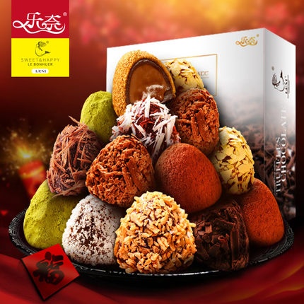 美味可口！乐奈408克松露形手工巧克力礼盒装