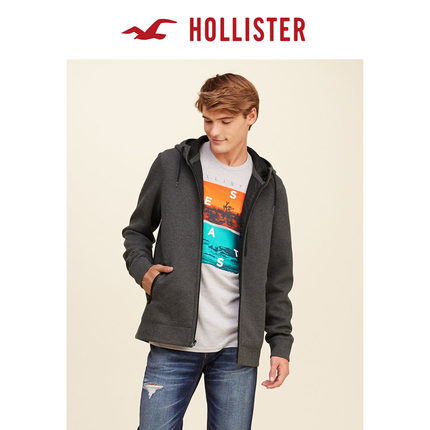 新低！Hollister撞色拉链连帽衫卫衣 108662